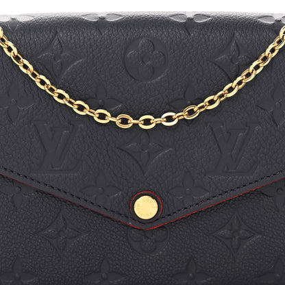 Louis Vuitton Empreinte Pochette Felicie Chain Wallet Marine Rouge 8 of 11