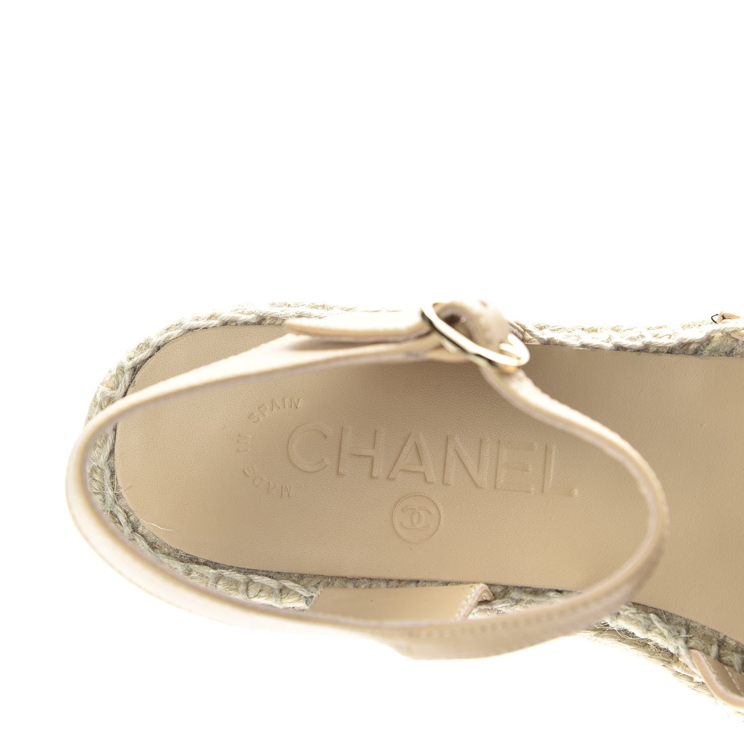 Chanel Lambskin CC Espadrilles 35 Beige Black 7 of 10