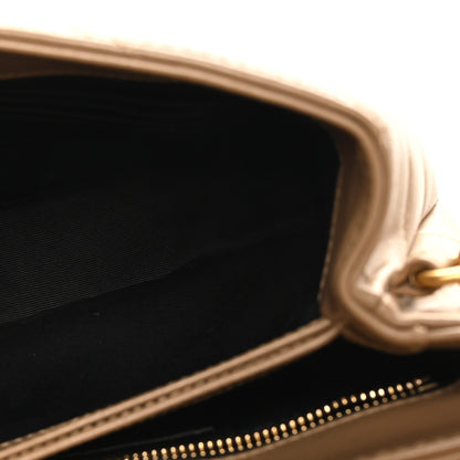 Saint Laurent Calfskin Y Quilted Monogram Toy Loulou Crossbody Bag Dark Latte 5 of 12