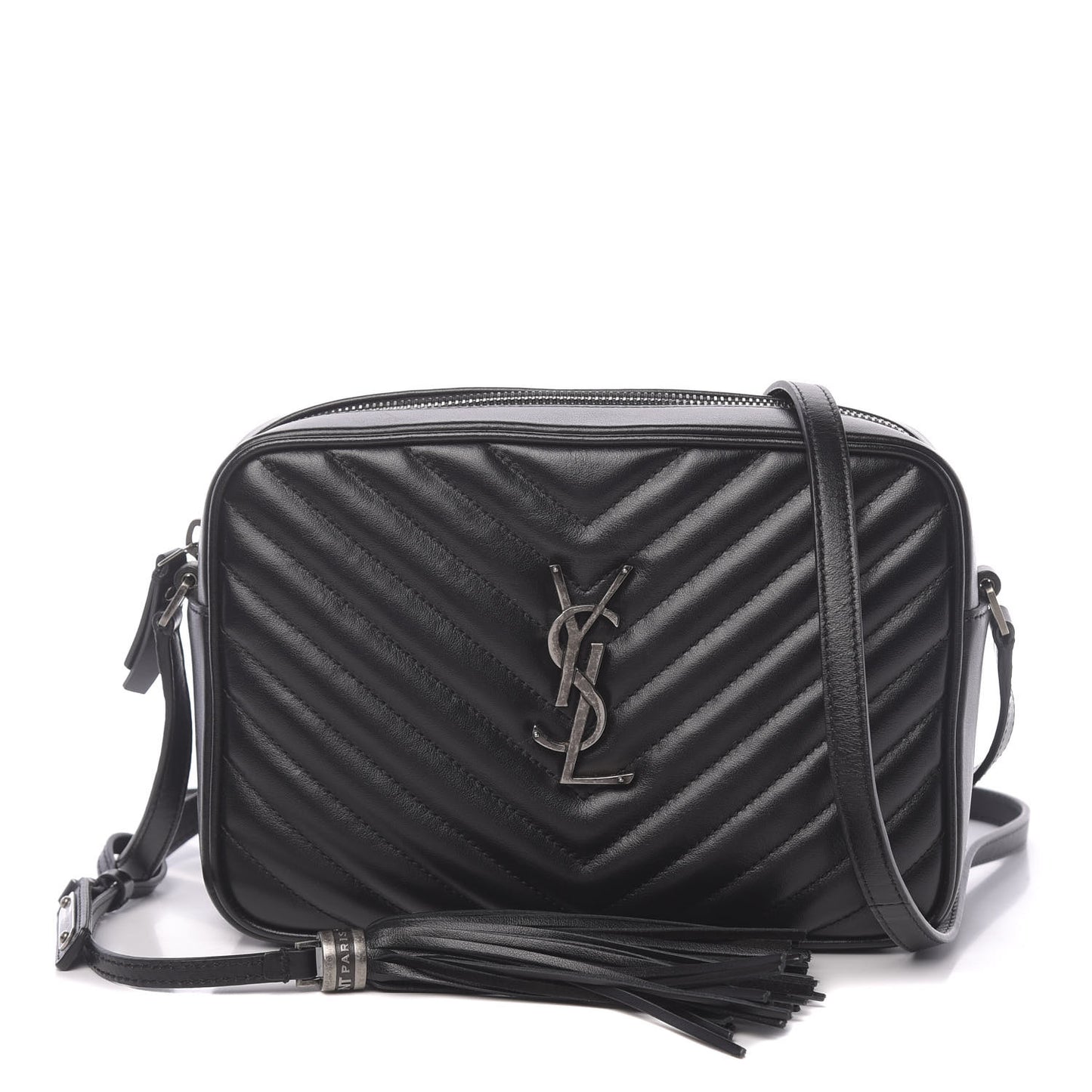 Calfskin Matelasse Monogram Lou Camera Bag Black