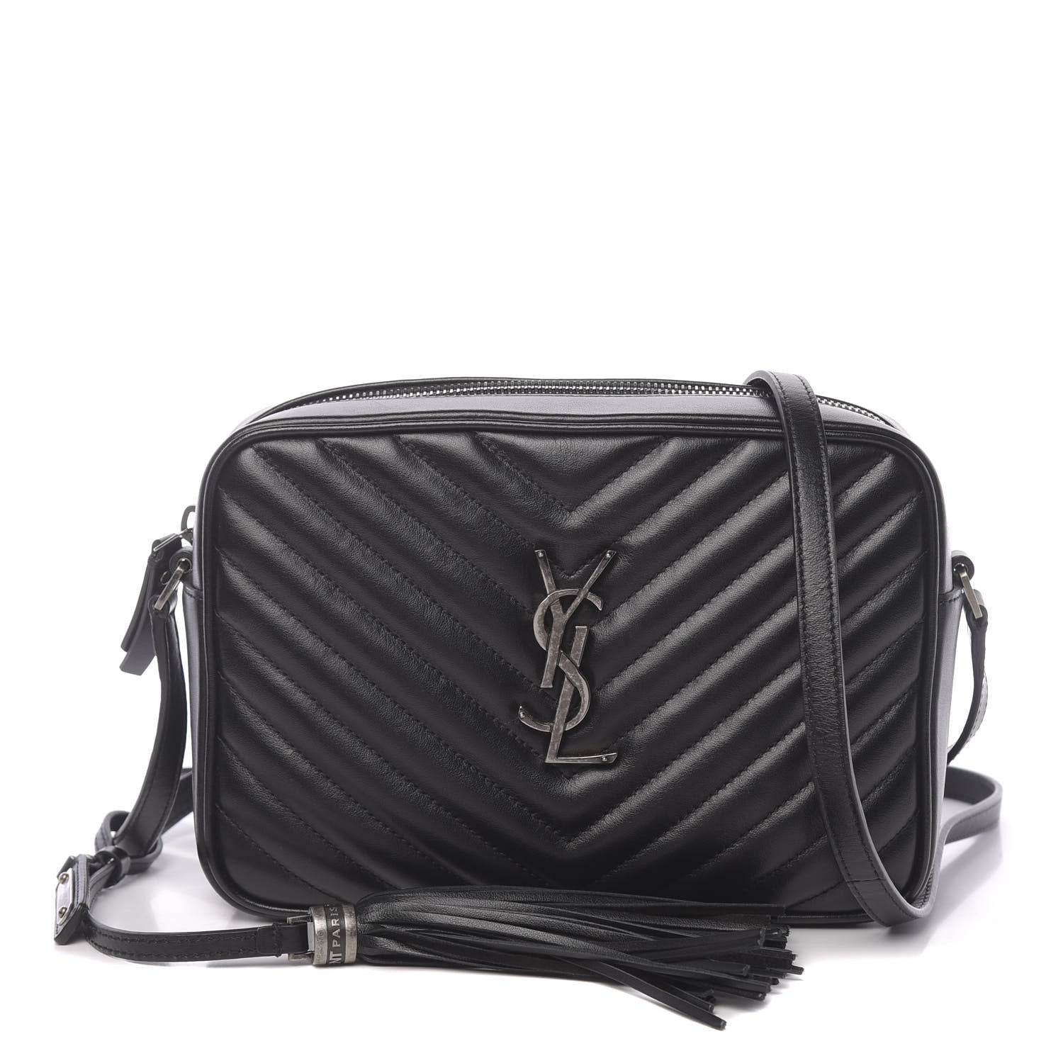 Saint Laurent Calfskin Matelasse Monogram Lou Camera Bag Black 1 of 10