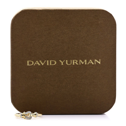 David Yurman 18K Yellow Gold Diamond Petite Buckle Cable Ring 57 8 5 of 5