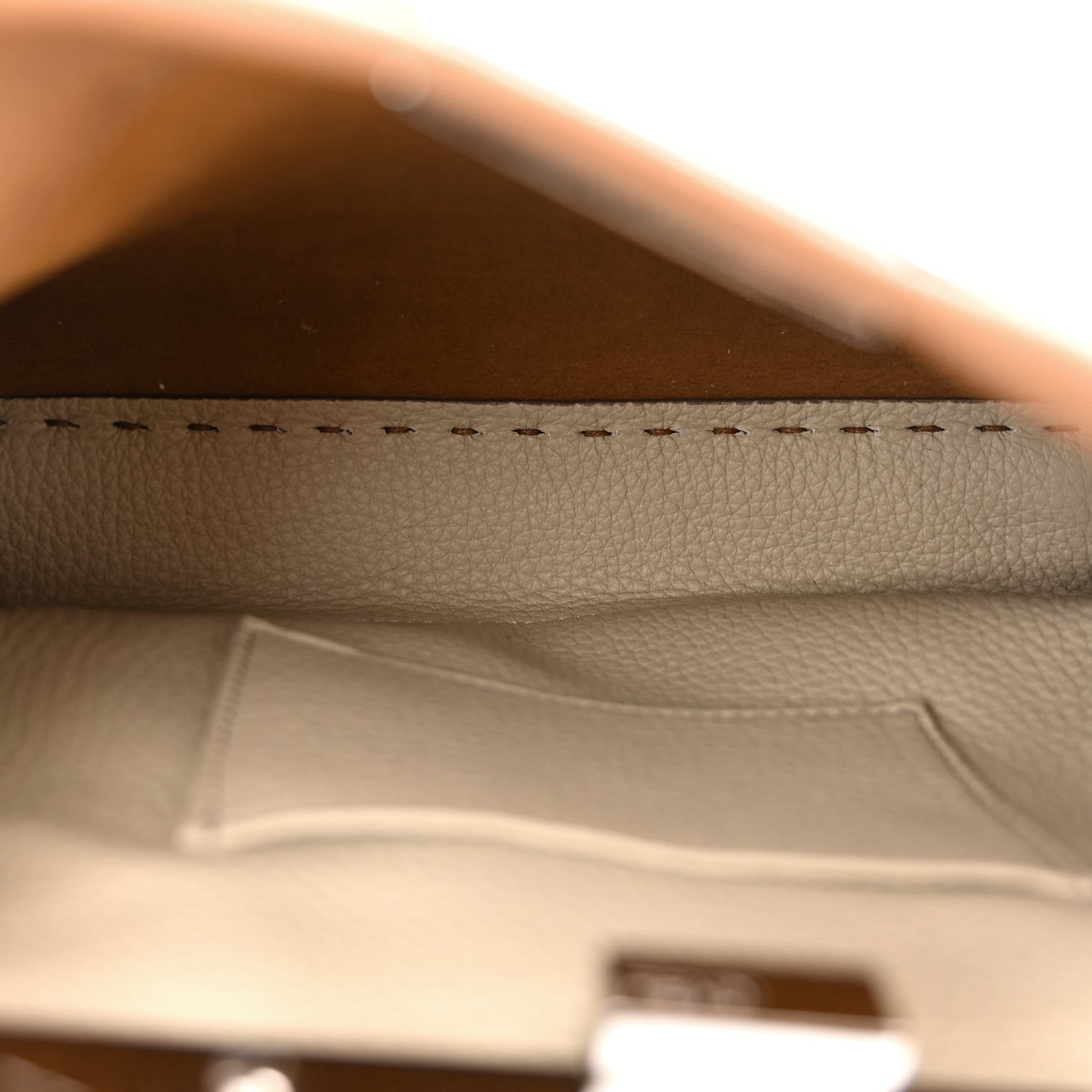 Cuoio Romano Selleria Bi-Color Mini Peekaboo Iconic Satchel Mou Milk