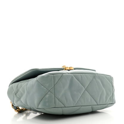 Chanel Goatskin Quilted Medium Chanel 19 Flap Light Green 4 of 10
