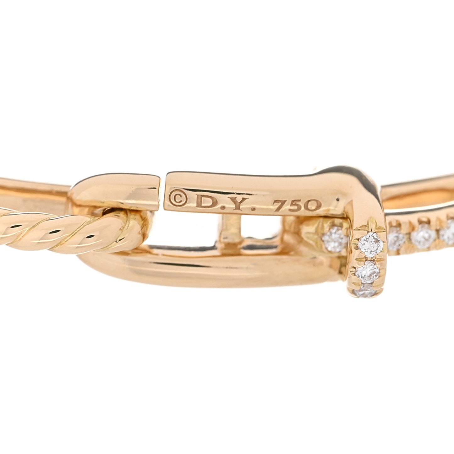 18K Yellow Gold Diamond 4mm Stax Chain Link Bracelet