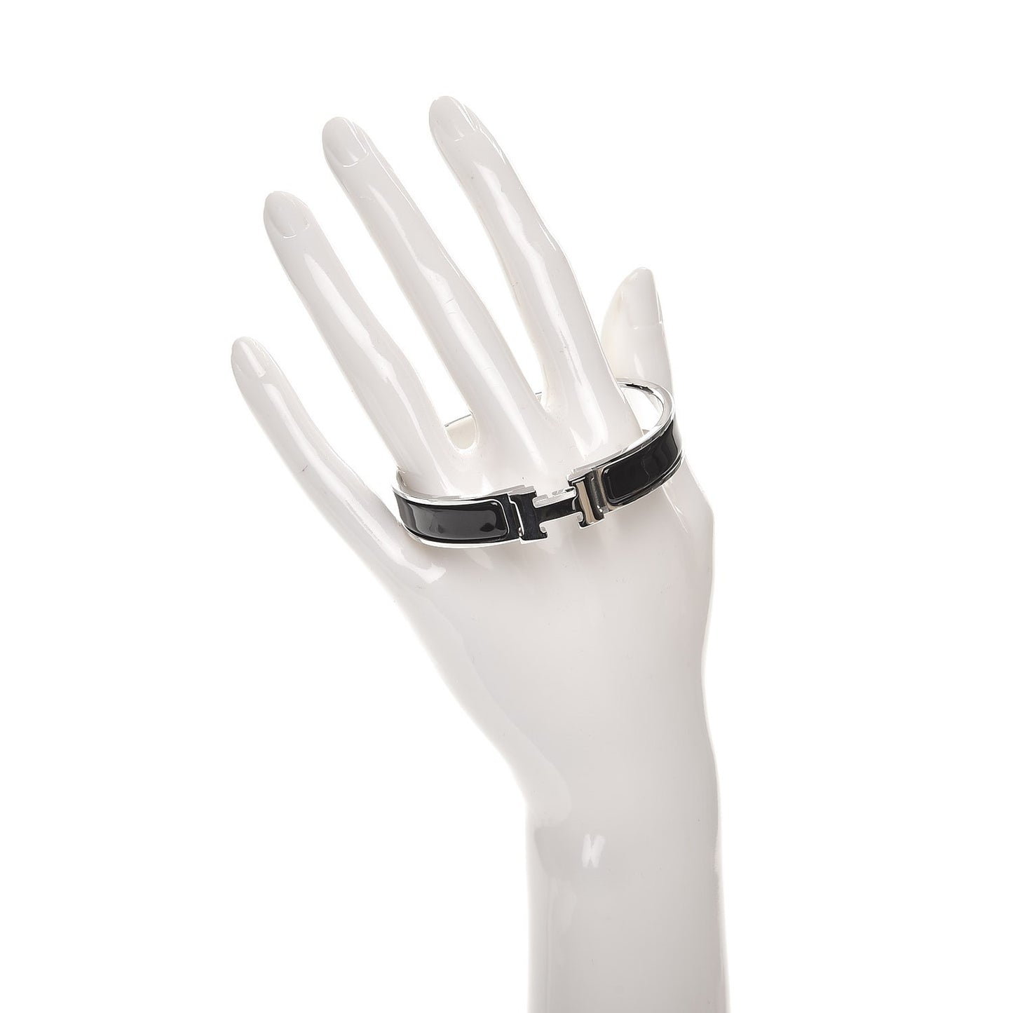 Enamel Narrow Clic Clac H Bracelet GM Black
