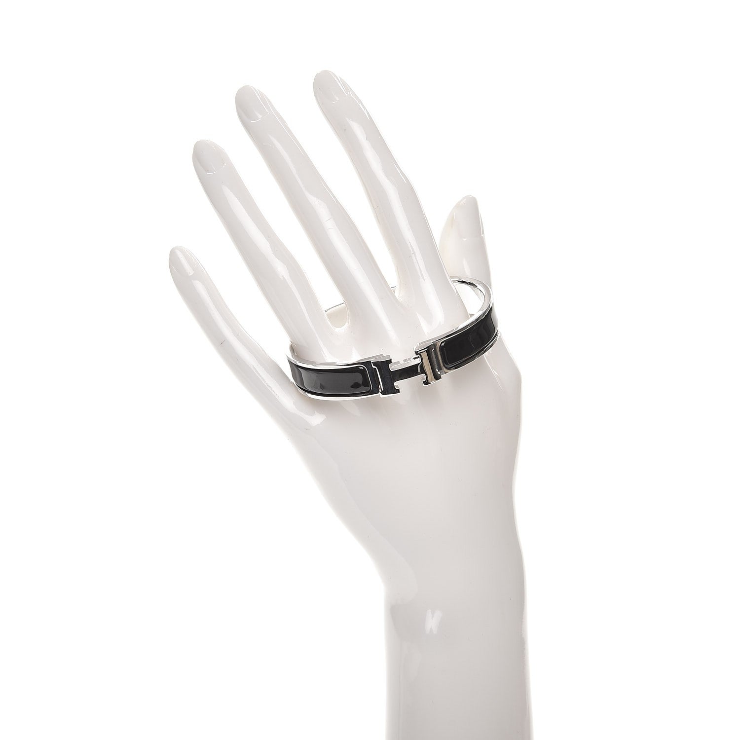 Hermes Enamel Narrow Clic Clac H Bracelet GM Black 2 of 5