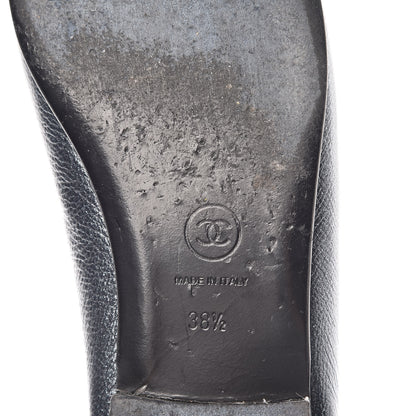 Chanel Metallic Calfskin Cap Toe CC Ballerina Flats 38.5 Silver 7 of 18
