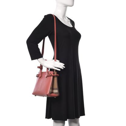 Burberry Grainy Calfskin House Check Small Banner Tote Cinnamon Red 2 of 9