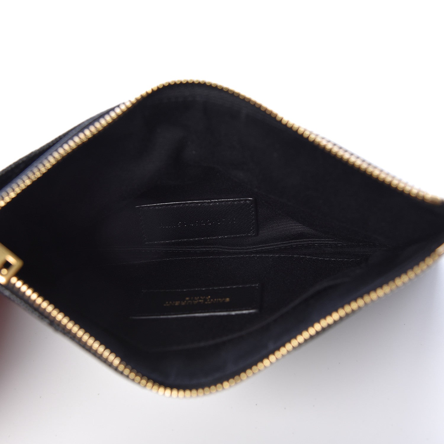 Saint Laurent Grain De Poudre Chevron Monogram Bill Pouch Black 5 of 8
