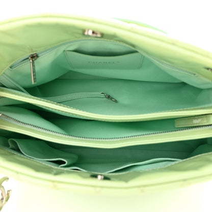 Chanel Patent Quilted Large Just Mademoiselle Bowling Bag Light Green 5 of 12