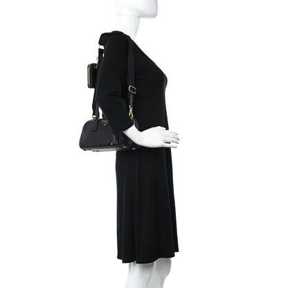 Prada Saffiano Lux Top Handle Crossbody Bag Black 2 of 14