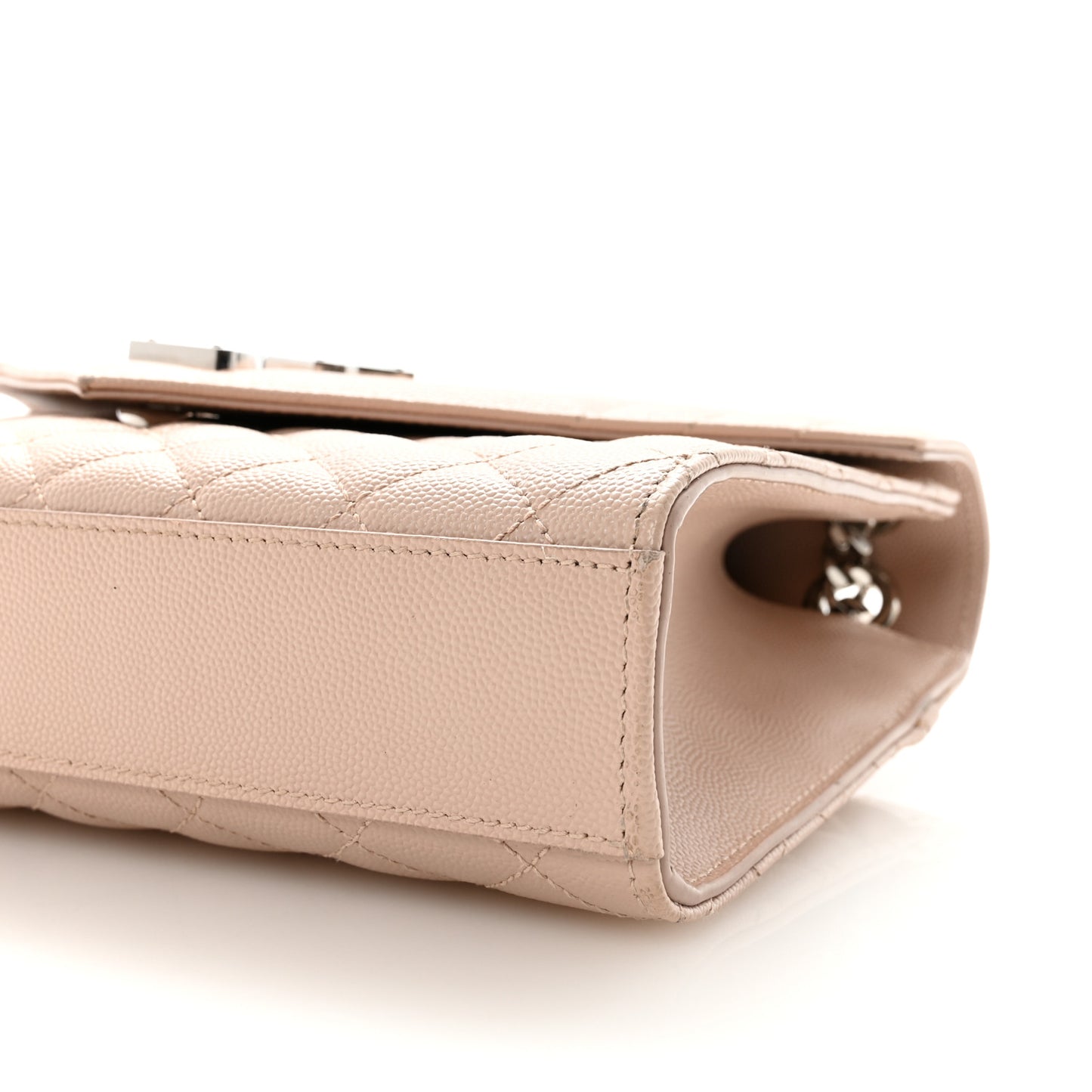 Grain De Poudre Textured Mixed Matelasse Medium Triquilt Monogram Satchel Marble Pink