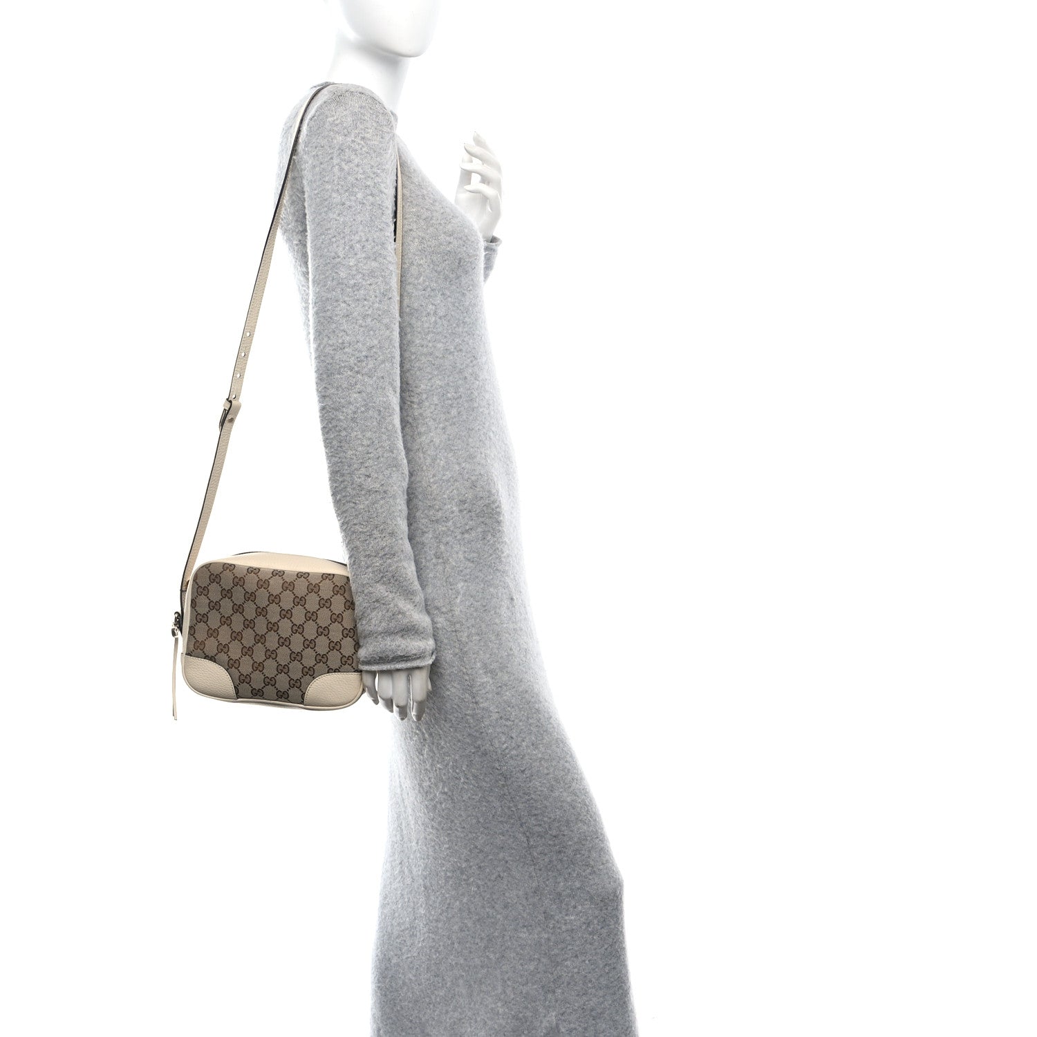 Gucci Monogram Dollar Calfskin Mini Bree Messenger Bag Beige Ebony Avoire 2 of 10