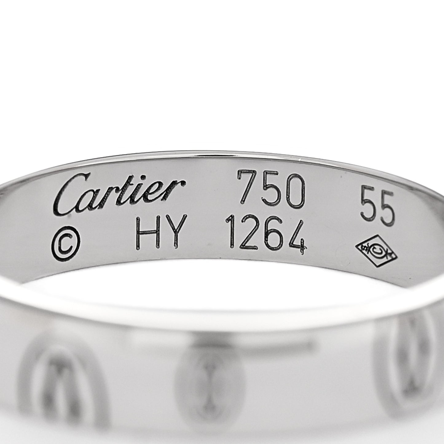 18K White Gold 4mm Happy Birthday Band Ring 55 7.25