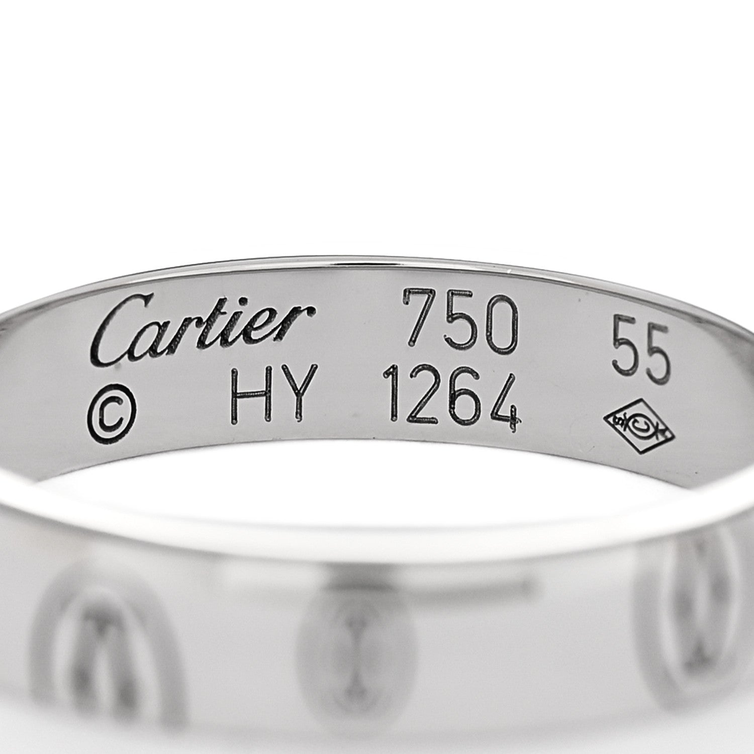 Cartier 18K White Gold 4mm Happy Birthday Band Ring 55 7.25 4 of 4