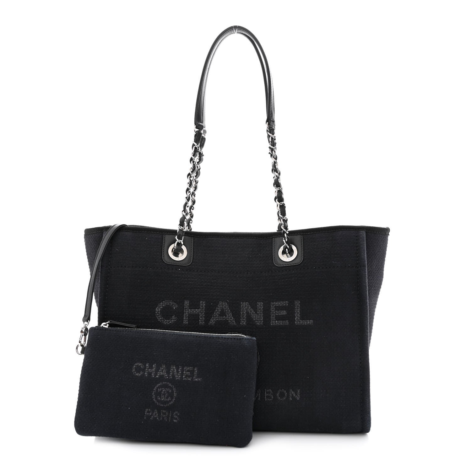 Chanel Mixed Fibers Small Deauville Tote Black 1 of 13