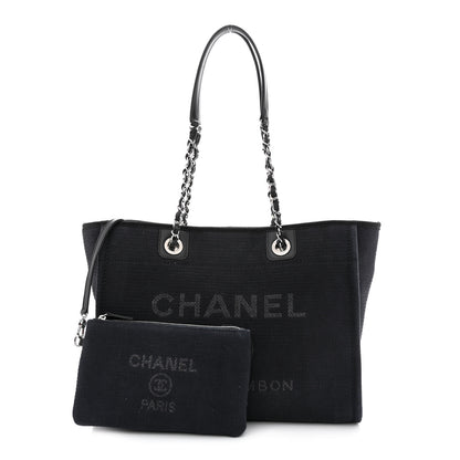 Chanel Mixed Fibers Small Deauville Tote Black 1 of 13