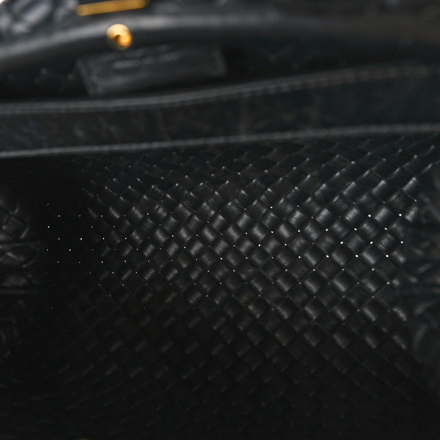 Nappa Intreccio Mini Padded Handle Bag Black