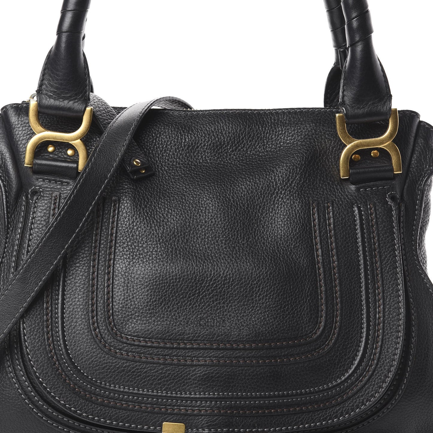 Calfskin Medium Marcie Satchel Black