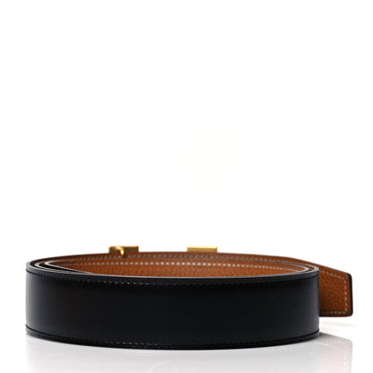 Hermes Box Togo 32mm H Belt 95 Black Gold 2 of 10