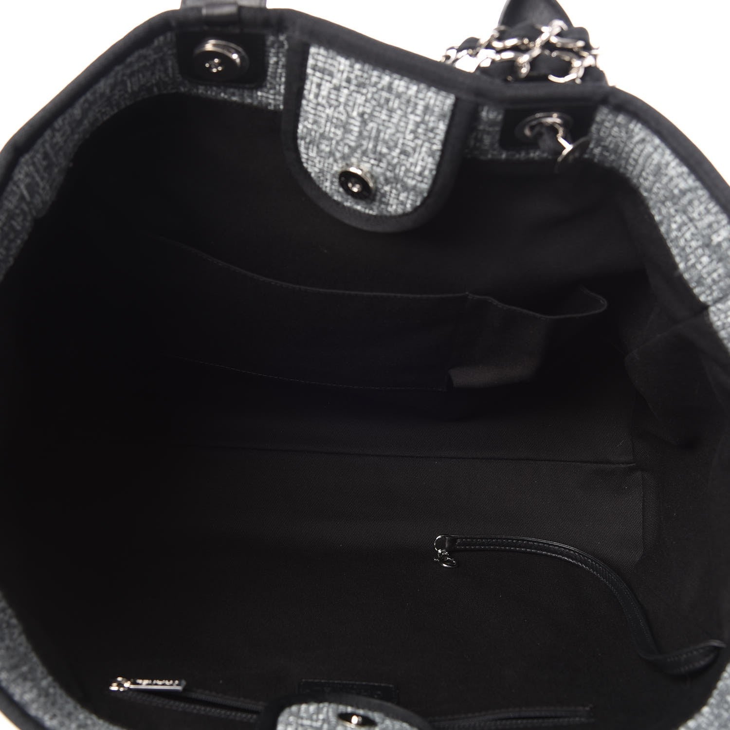 Chanel Canvas Large Deauville Tote Charcoal 6 of 8