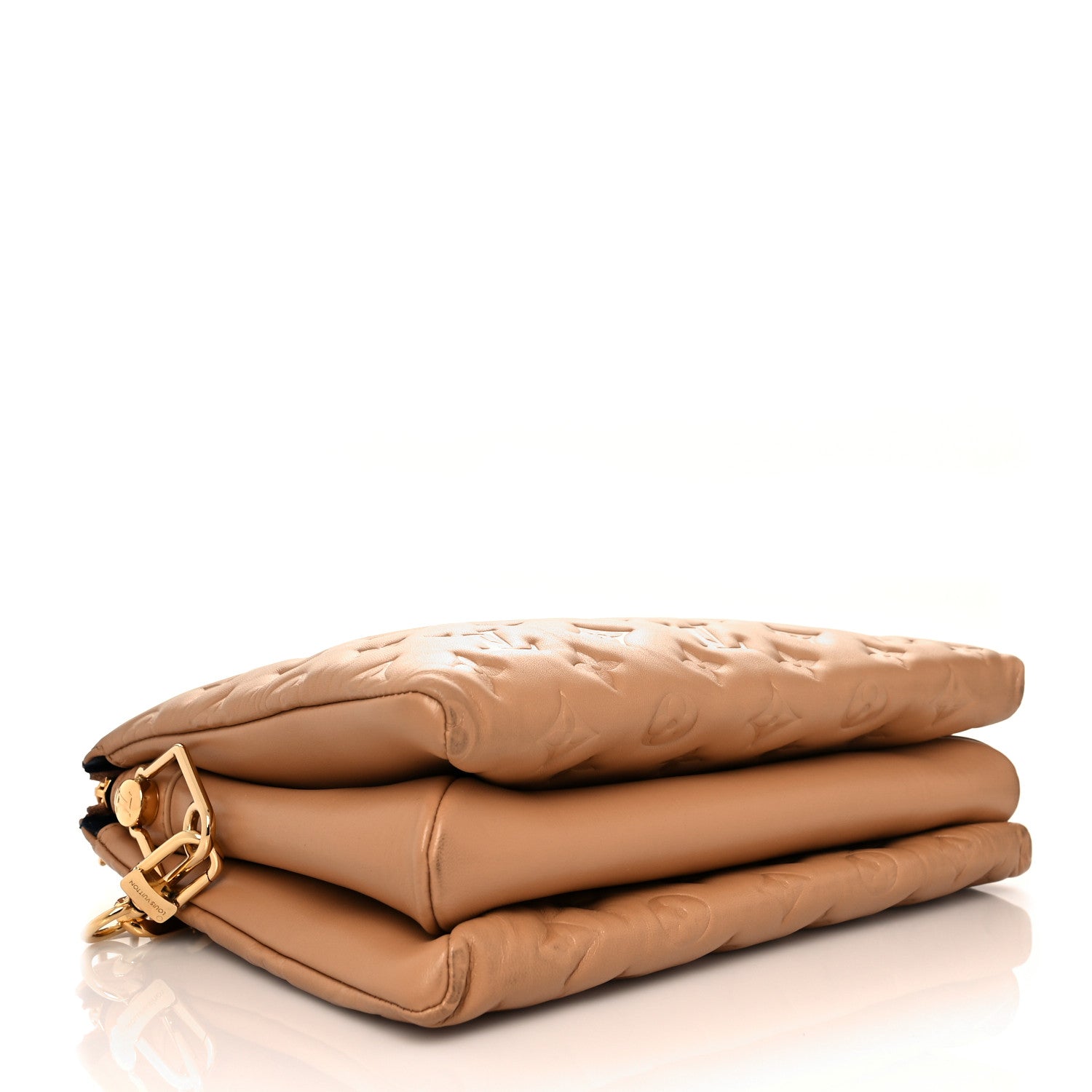 Louis Vuitton Lambskin Embossed Monogram Coussin PM Camel 4 of 11