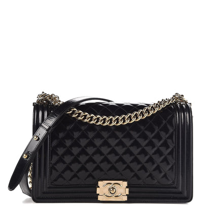 Chanel Iridescent Glazed Calfskin Quilted New Medium Boy Flap Black 1 of 8