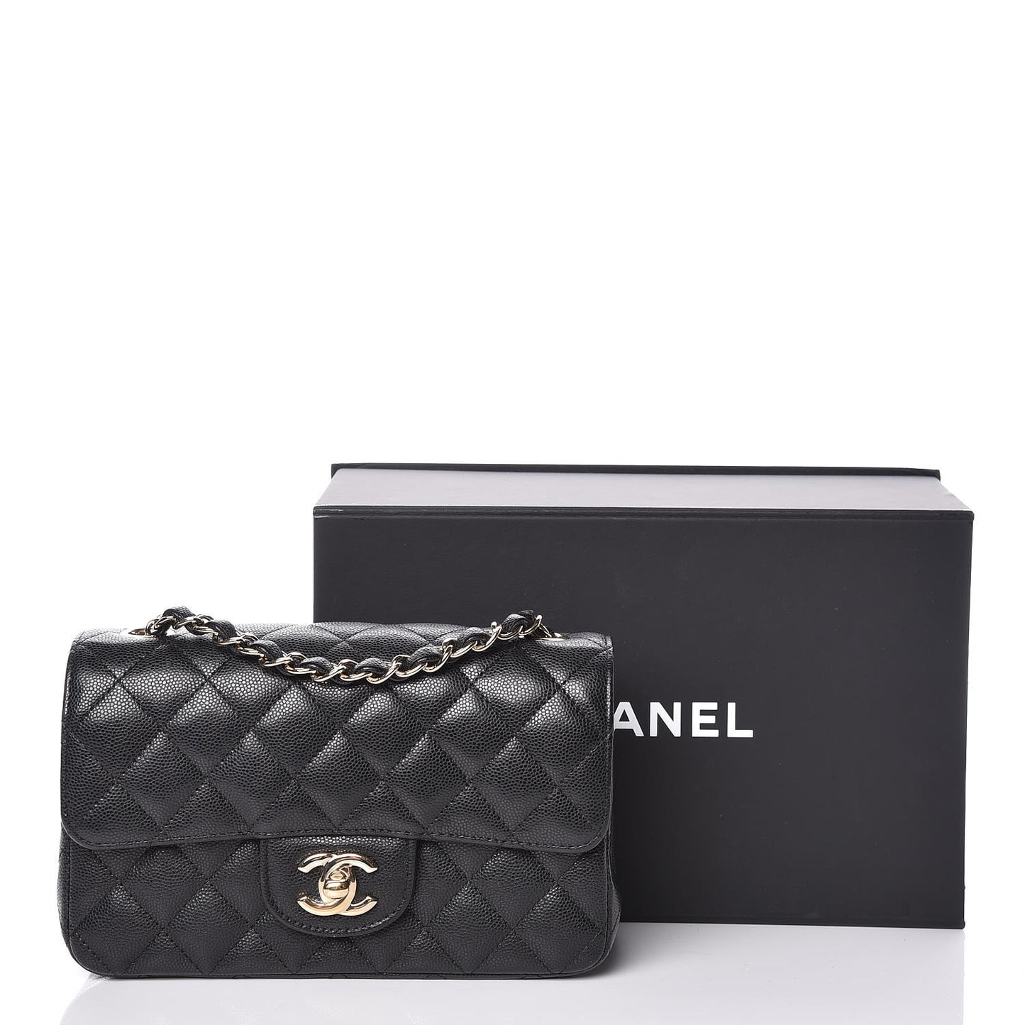 Caviar Quilted Mini Rectangular Flap Black