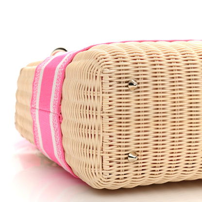 Christian Dior Wicker Oblique Medium Lady Dior Bag Fluorescent Pink 8 of 9