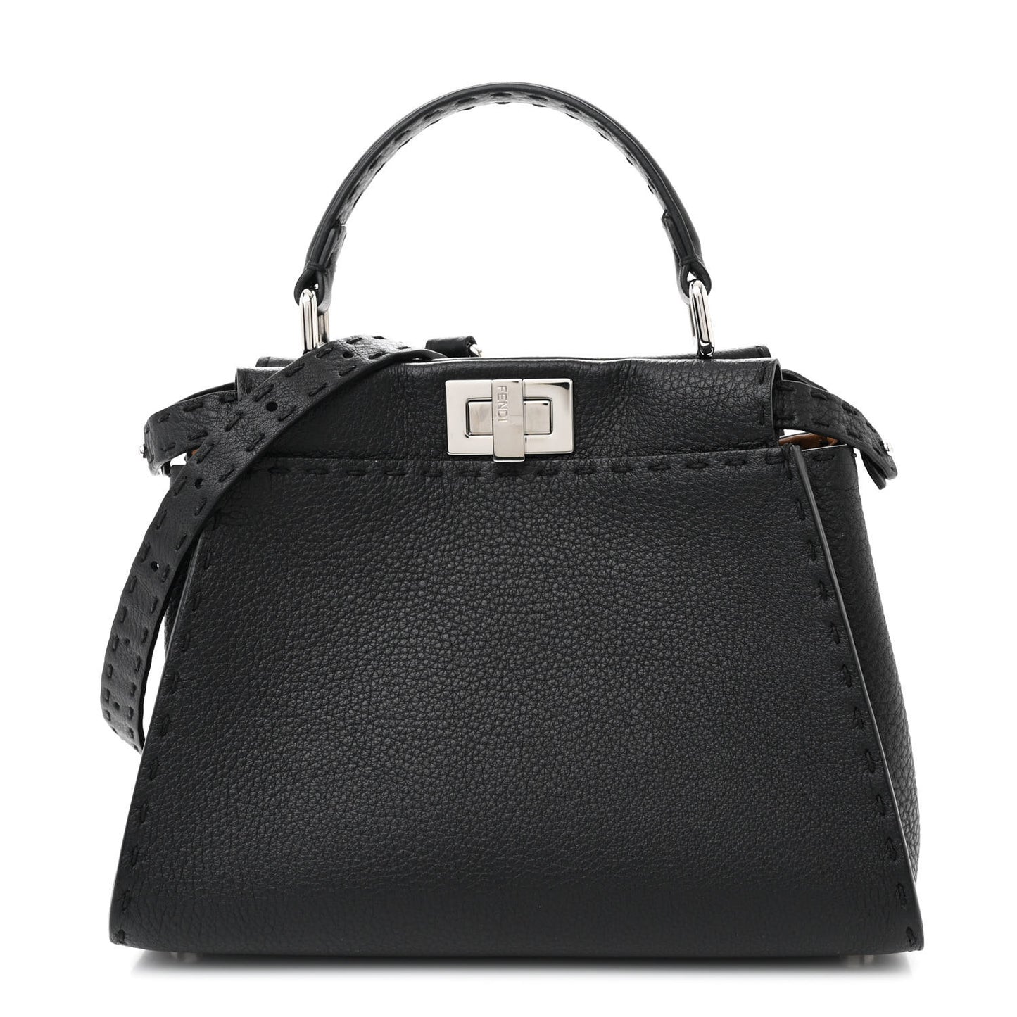 Cuoio Romano Selleria Bi-Color Mini Peekaboo Iconic Satchel Black Mou
