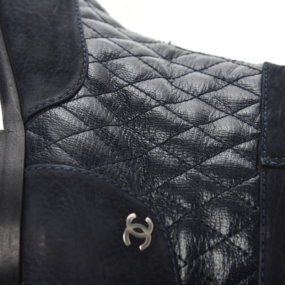 Chanel Suede Goatskin Fantasy Quilted Short Boots 37.5 Navy 18 of 20