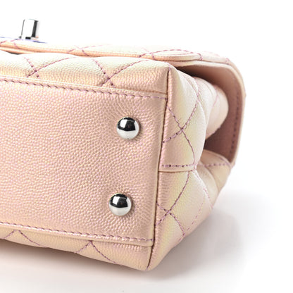 Chanel Iridescent Caviar Quilted Extra Mini Coco Handle Flap Light Pink 9 of 9