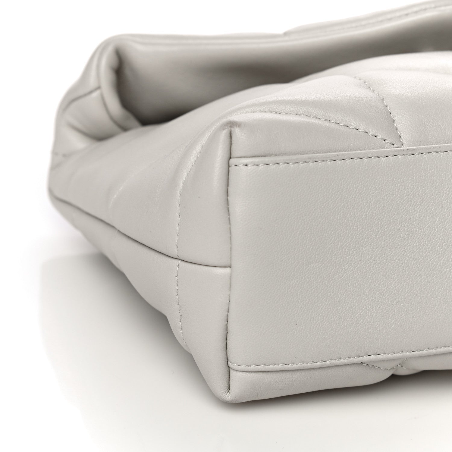 Saint Laurent Lambskin Quilted Toy Loulou Puffer Monogram Chain Satchel Blanc Vintage 11 of 16