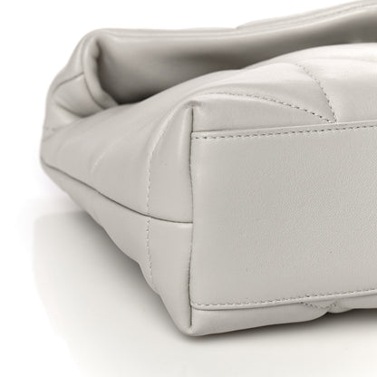 Saint Laurent Lambskin Quilted Toy Loulou Puffer Monogram Chain Satchel Blanc Vintage 11 of 16