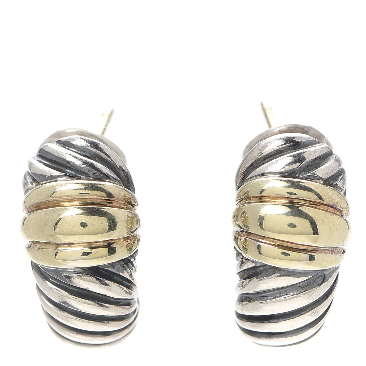 Sterling Silver 14K Yellow Gold Thoroughbred Shrimp Earrings