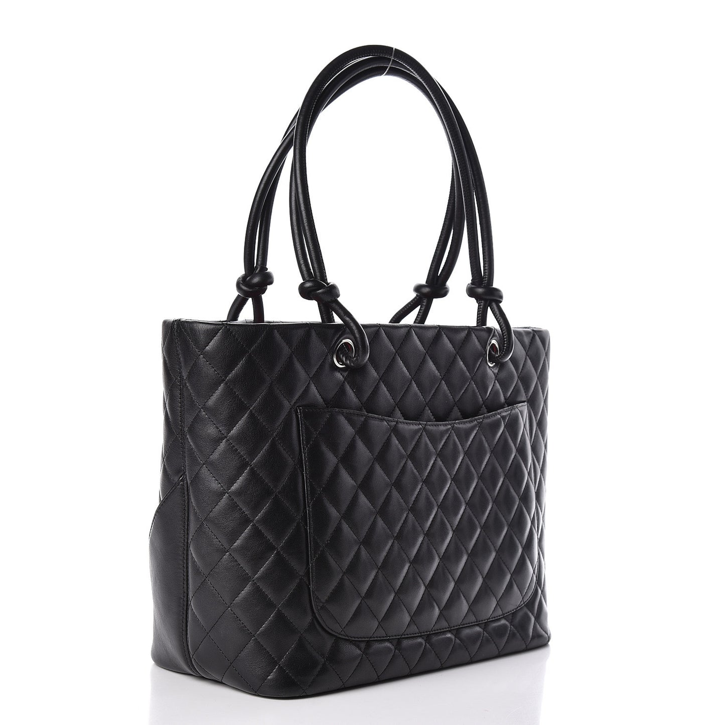 Calfskin Quilted Large Cambon Tote Black