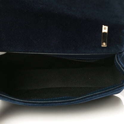 Burberry Velvet Quilted Small Lola Bag Navy 4 of 8