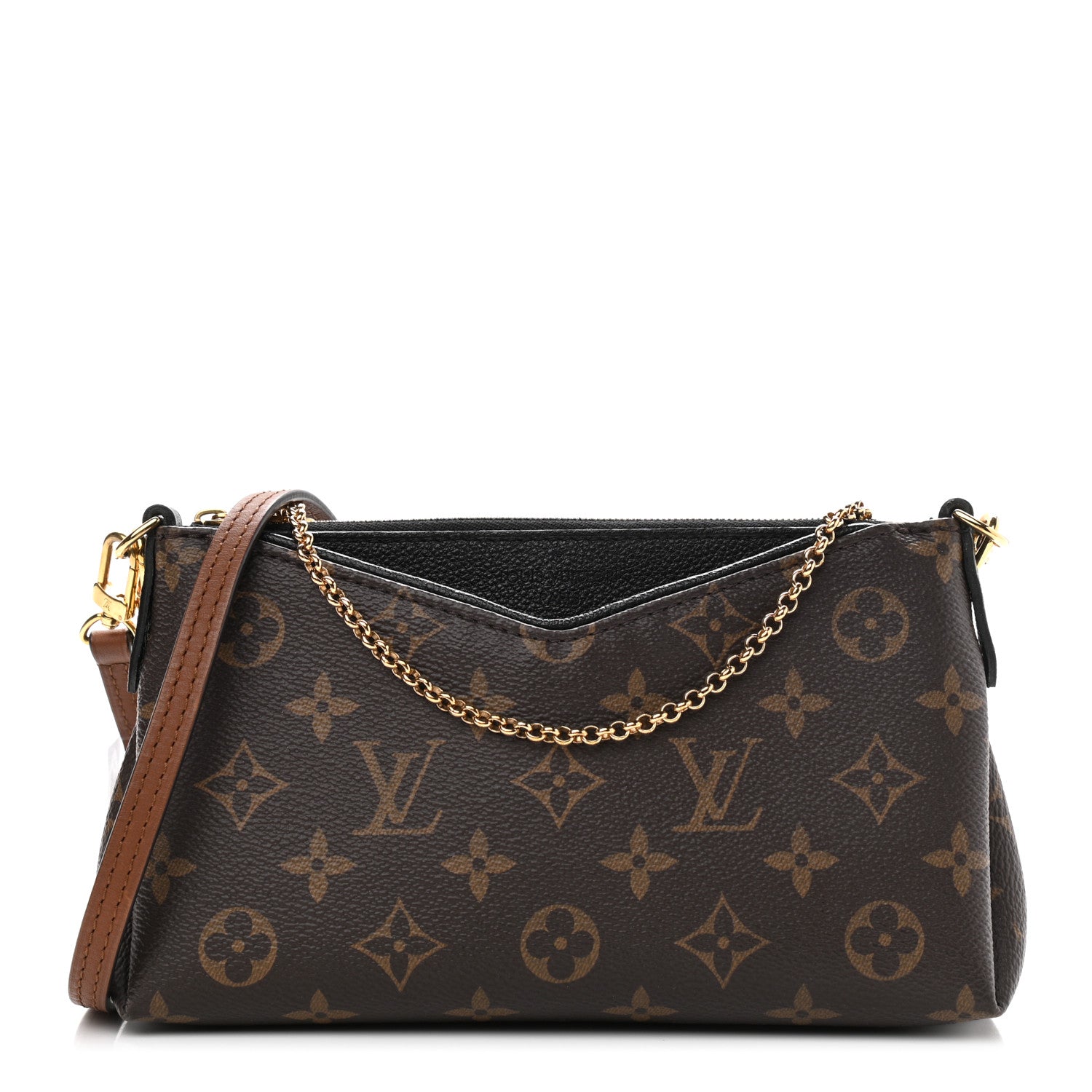 Louis Vuitton Monogram Pallas Clutch Black 1 of 12