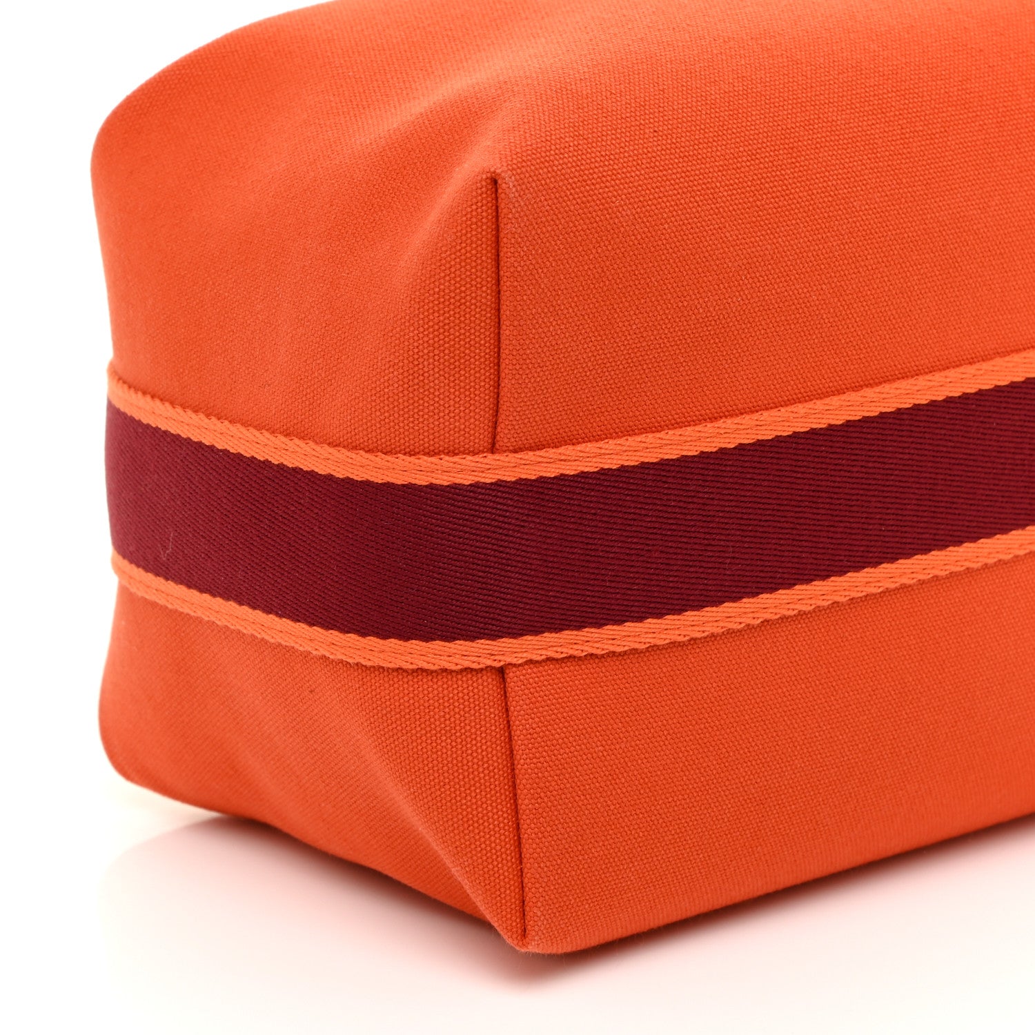 Hermes Canvas Large Bride-A-Brac Pouch Orange Feu Burgundy 8 of 15