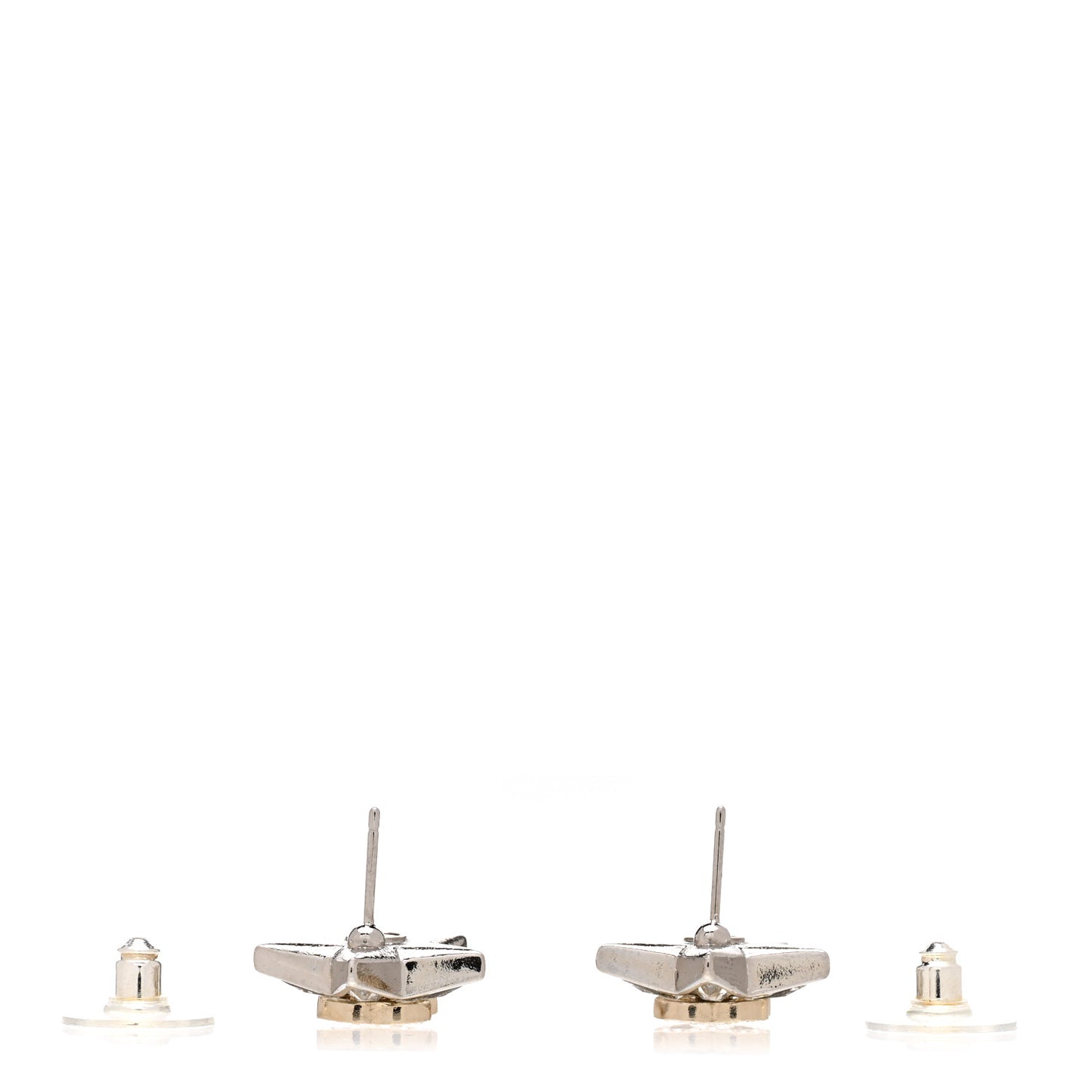 Crystal CC Star Earrings Silver