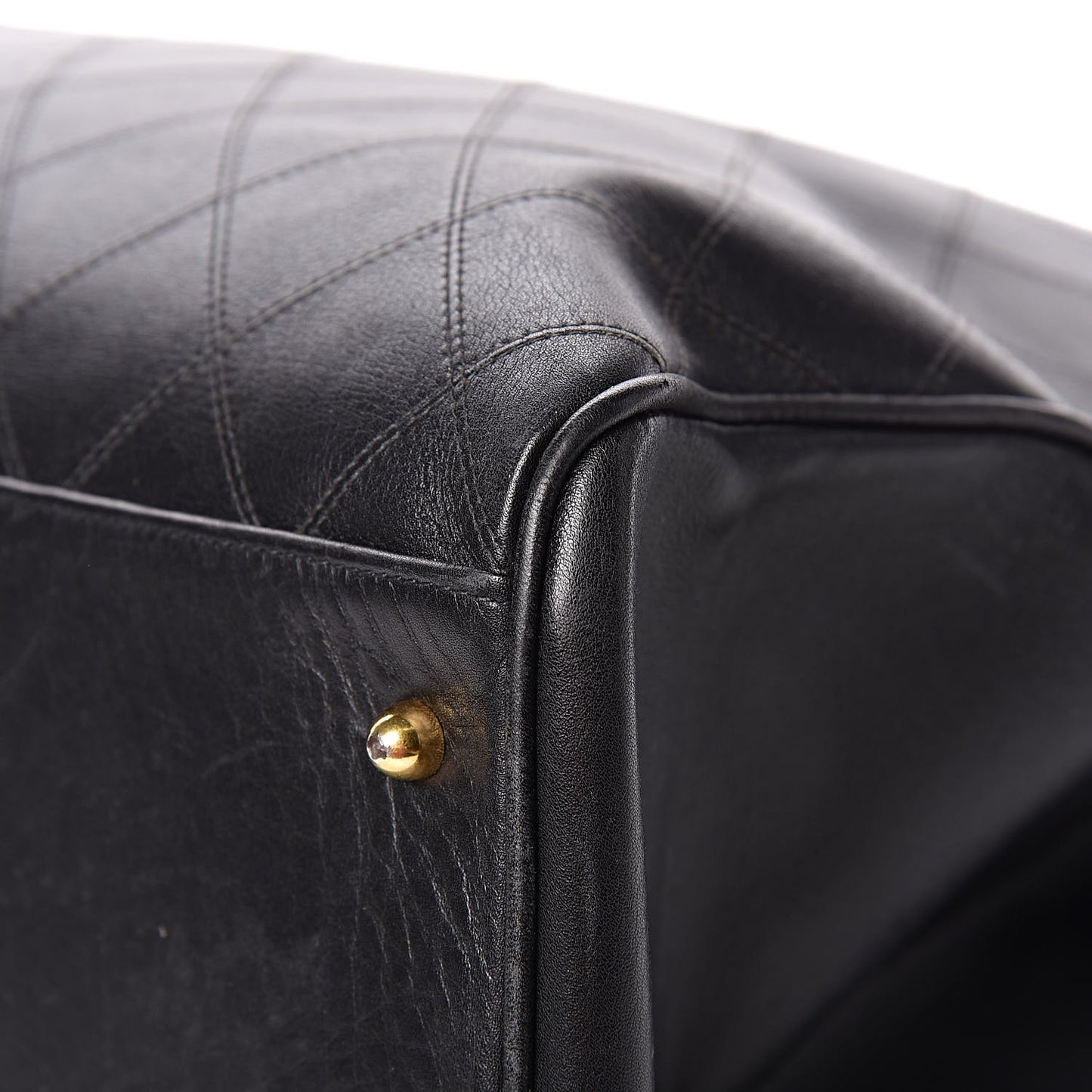 Calfskin Stitched XL Weekender Black