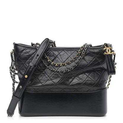 Chanel Aged Calfskin Quilted Medium Gabrielle Hobo Black 1 of 10