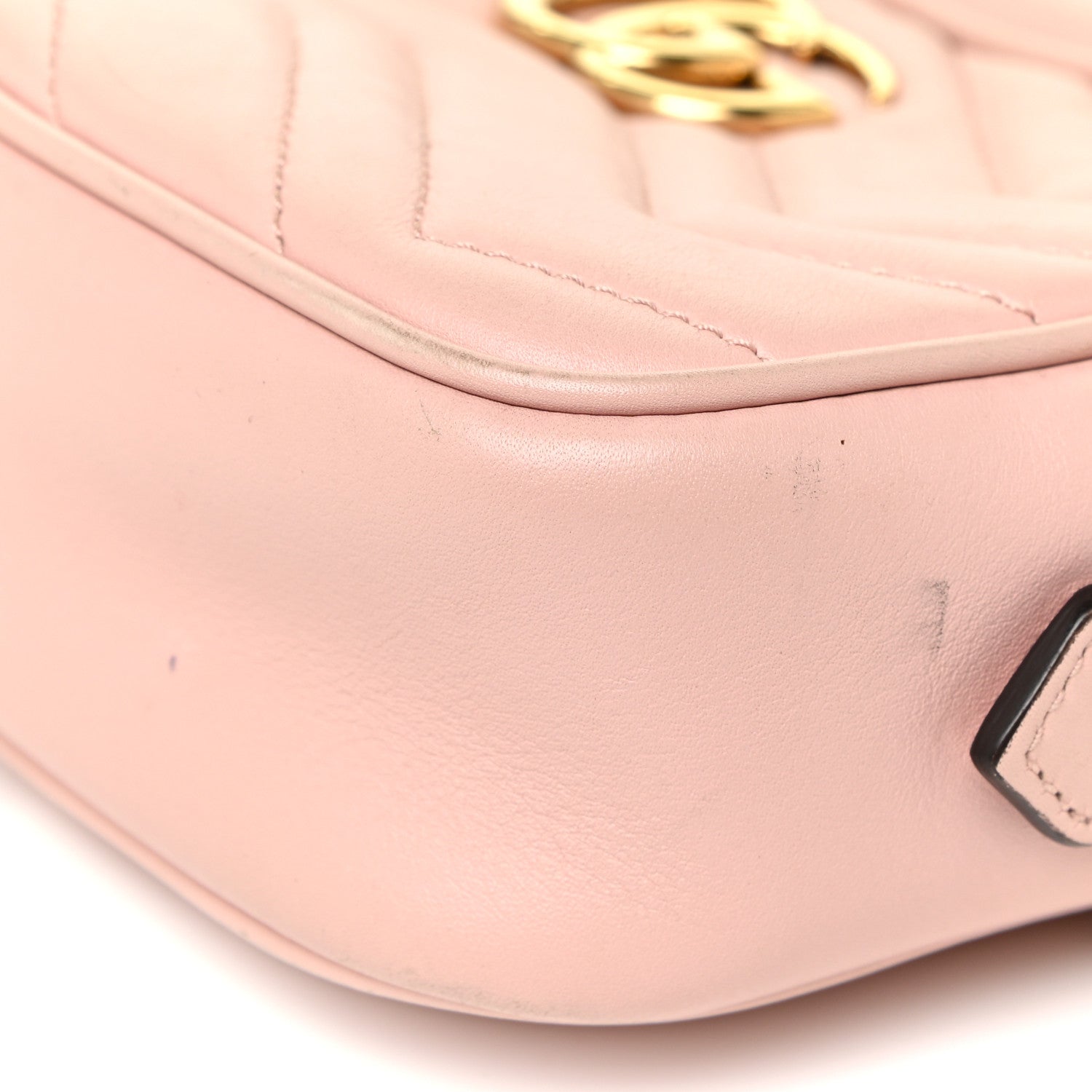 Gucci Calfskin Matelasse Mini GG Marmont Chain Shoulder Bag Perfect Pink 9 of 17