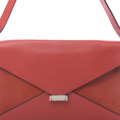 Celine Smooth Calfskin Suede Diamond Shoulder Bag Red 8 of 12