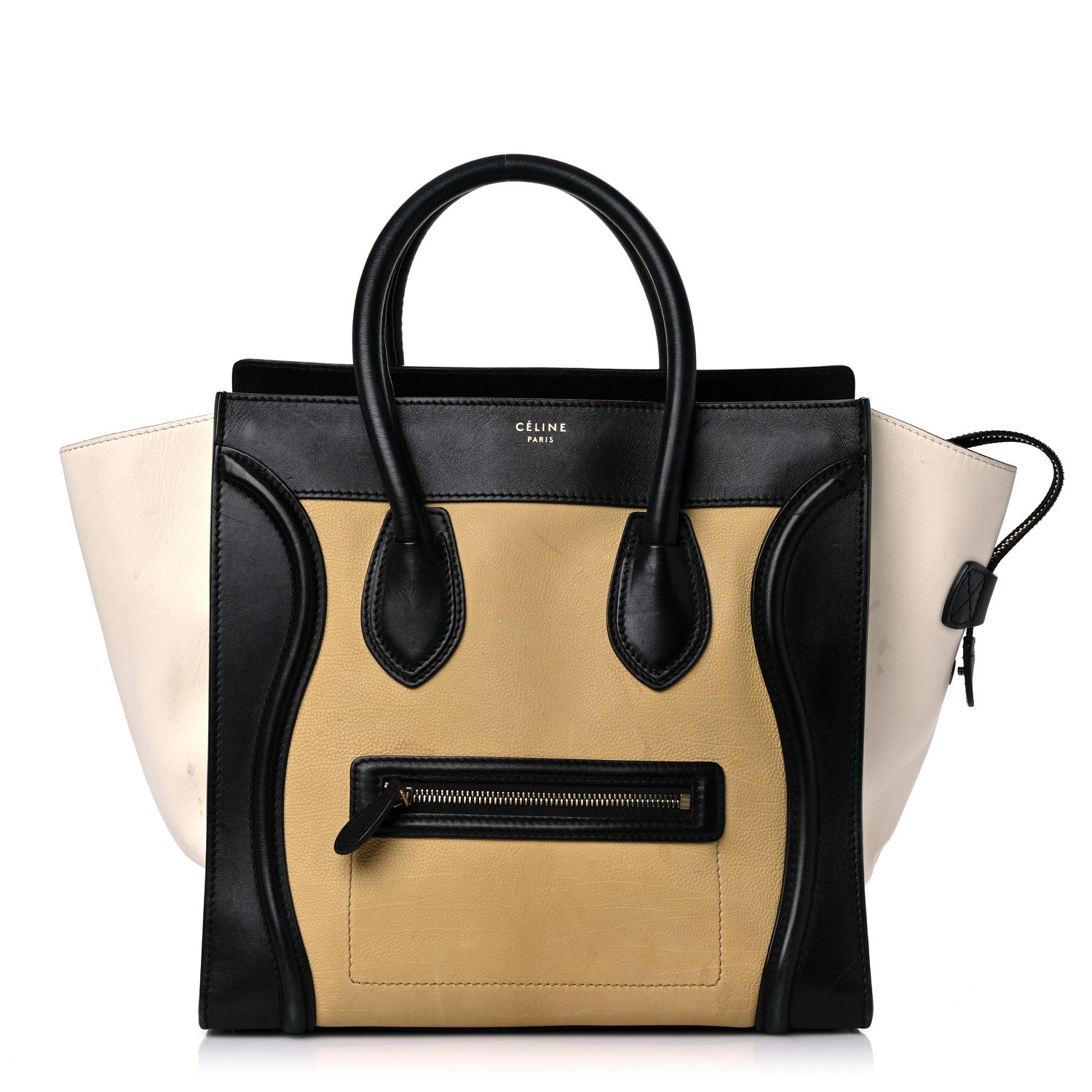 Celine Velluto Calfskin Tri-Color Mini Luggage Vanilla 1 of 37