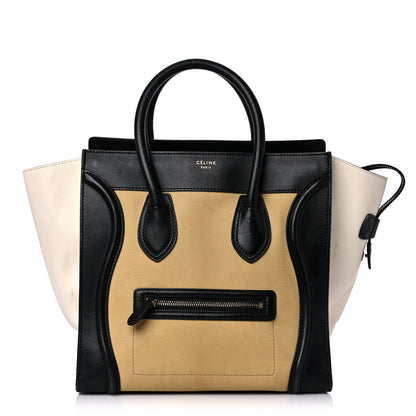 Celine Velluto Calfskin Tri-Color Mini Luggage Vanilla 1 of 37