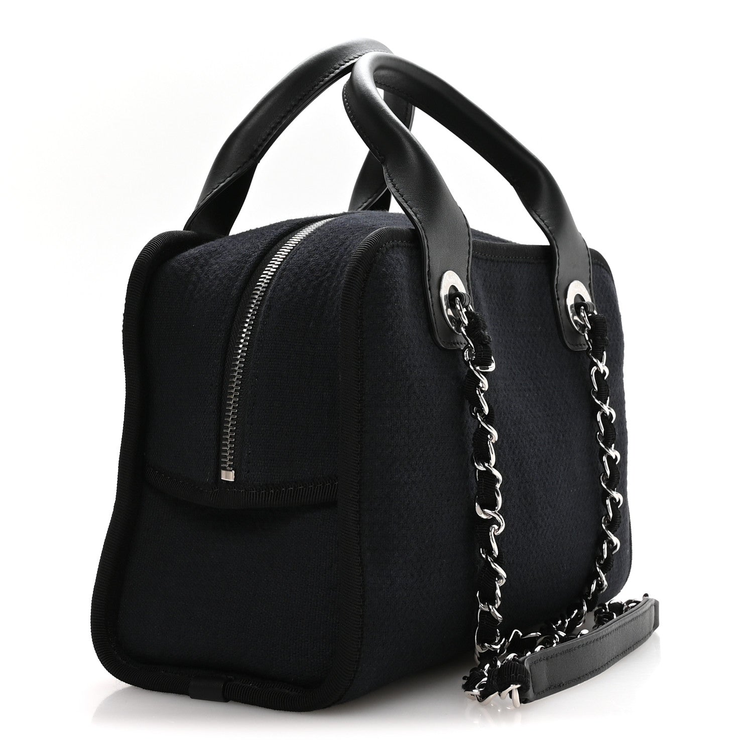 Chanel Mixed Fibers Deauville Bowling Bag Black 1916873 – FASHIONPHILE