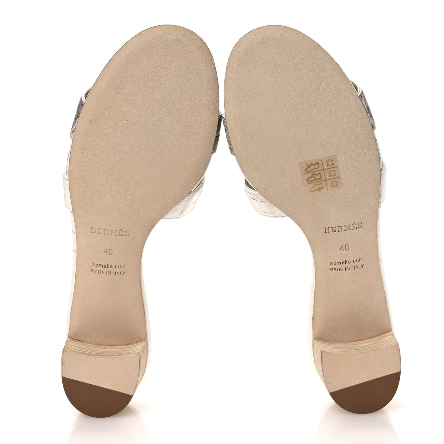 Matte Niloticus Crocodile Himalaya Oasis Sandals 40 White