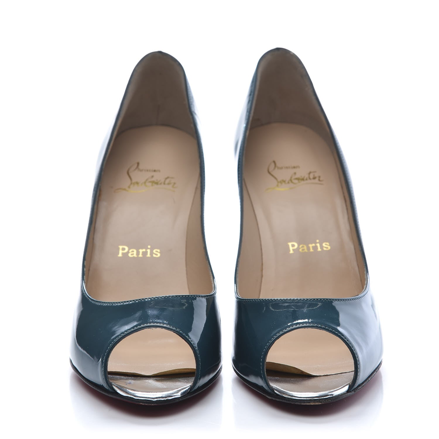 Christian Louboutin Patent Yoyospina 100 Pumps 38.5 Peacock 3 of 9